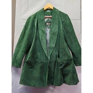 Avanti Green Suede Leather Blazer Jacket Women Size Small Made in Yugoslavia